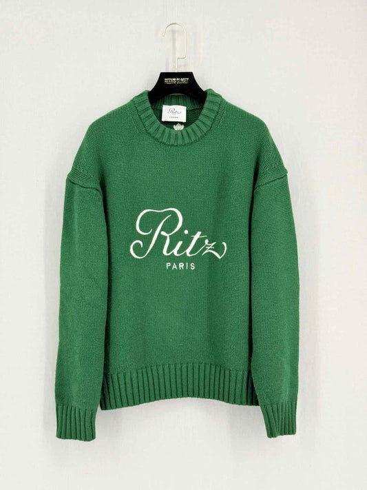 Pre-loved FRAME Green Embroidered Logo Size Small Sweater at Reems Closet