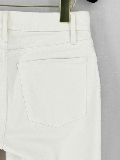 Pre - loved FRAME Le Crop Mini Boot White Size 26 Jeans at Reems Closet