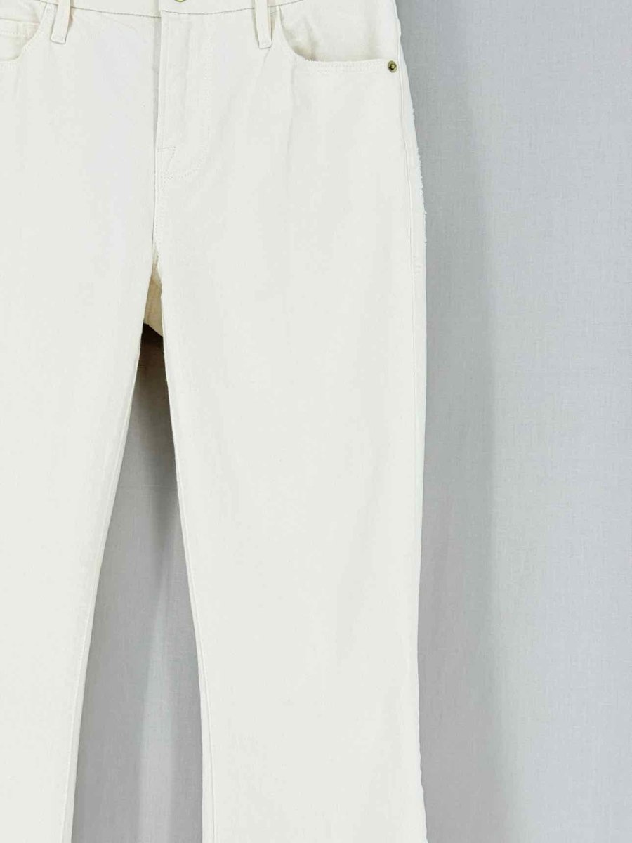 Pre - loved FRAME Le Crop Mini Boot White Size 26 Jeans at Reems Closet