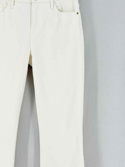 Pre - loved FRAME Le Crop Mini Boot White Size 26 Jeans at Reems Closet