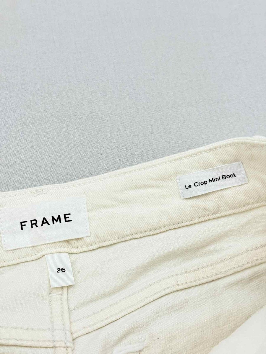 Pre - loved FRAME Le Crop Mini Boot White Size 26 Jeans at Reems Closet
