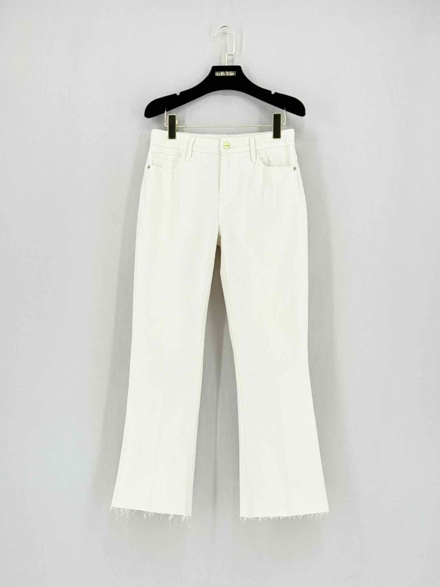 Pre - loved FRAME Le Crop Mini Boot White Size 26 Jeans at Reems Closet