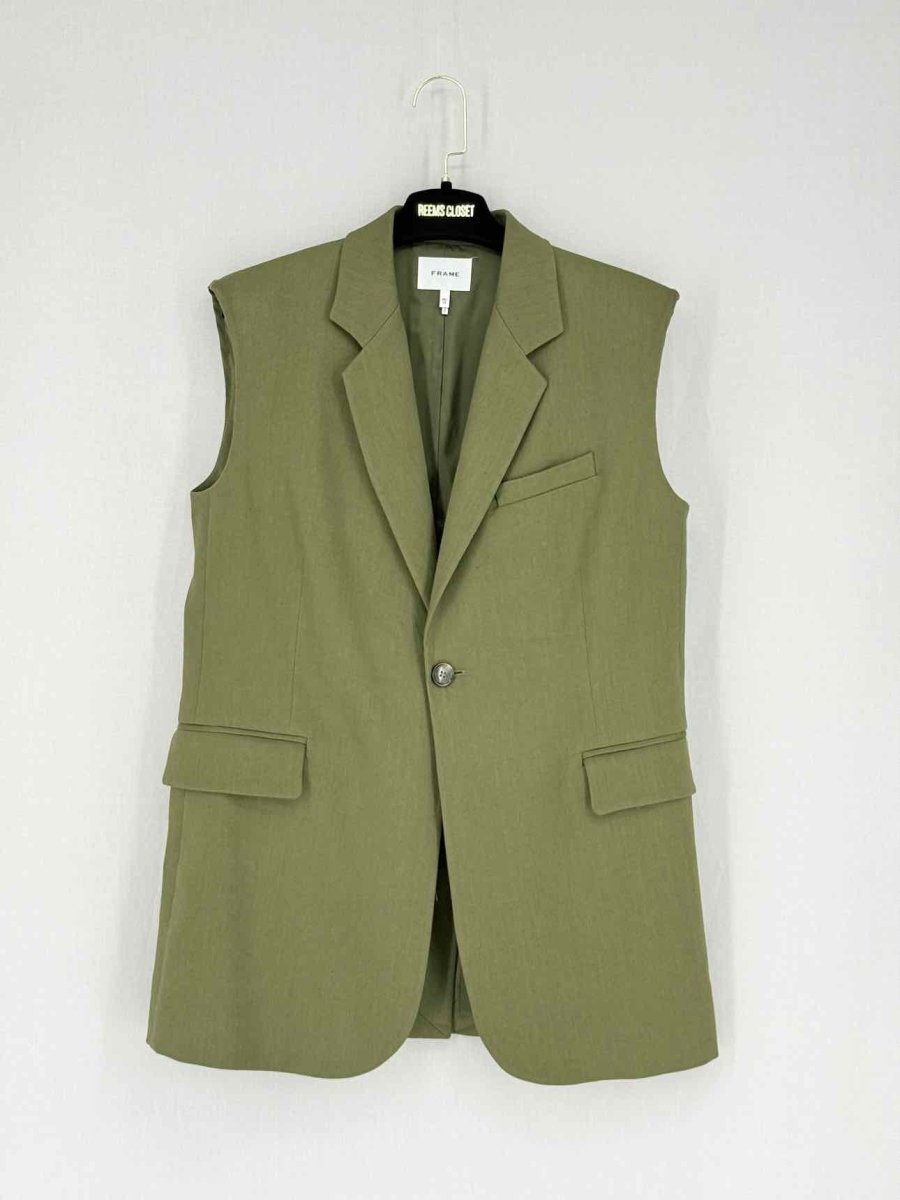 Pre - loved FRAME Oversized Khaki Size XSmall Vest at Reems Closet
