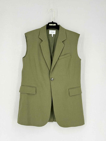 Pre - loved FRAME Oversized Khaki Size XSmall Vest at Reems Closet