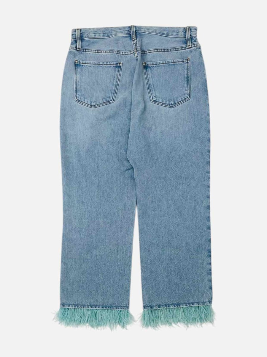 Pre - loved FRAME Wide Leg Faded Blue Jeans at Reems Closet