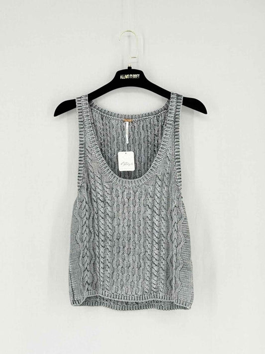 Pre - loved FREE PEOPLE Black & Grey Size Medium Tank Top at Reems Closet