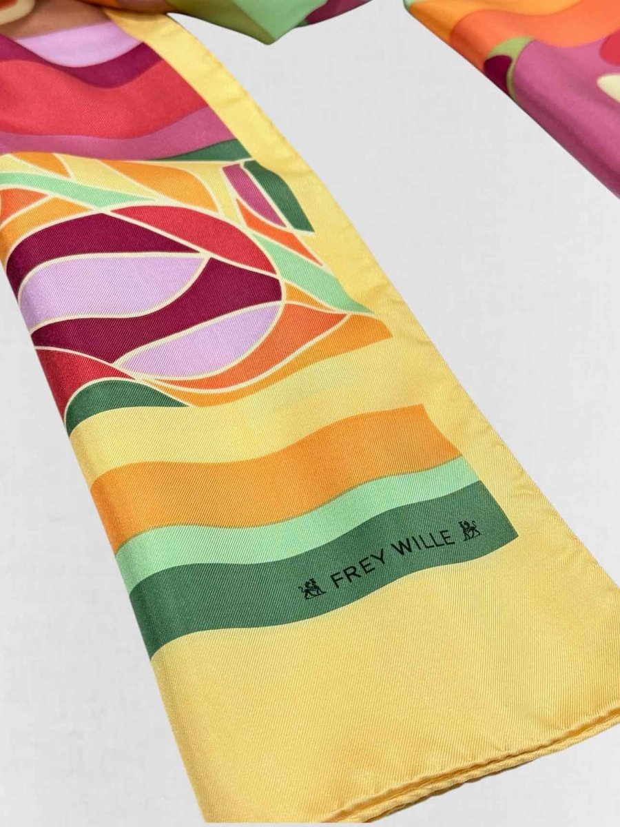 Pre - loved FREY WILLIE Pink Multicolor Printed Scarf at Reems Closet