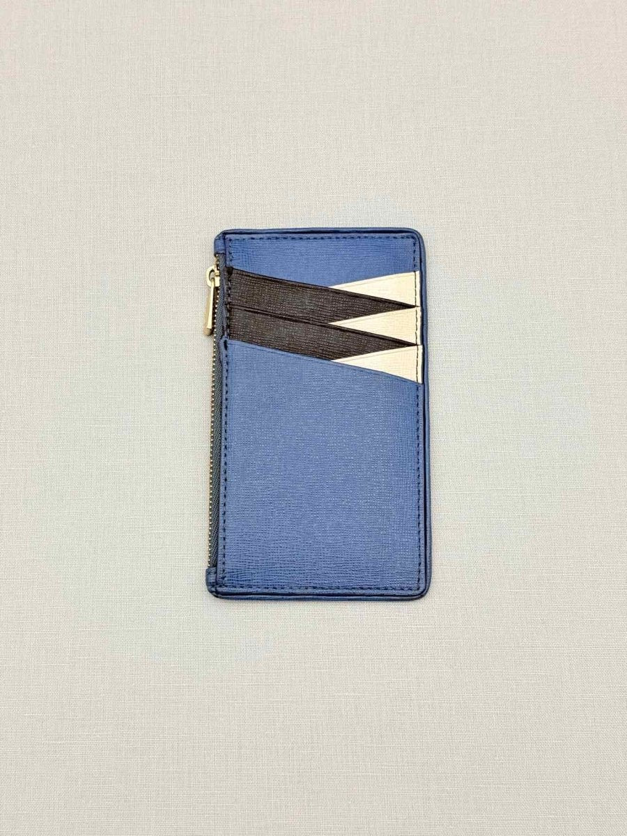 Pre - loved FURLA Blue Card Holder at Reems Closet