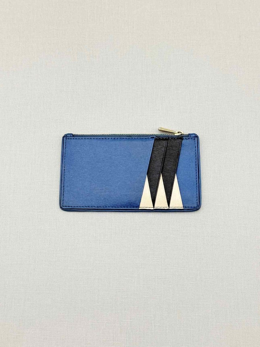 Pre - loved FURLA Blue Card Holder at Reems Closet