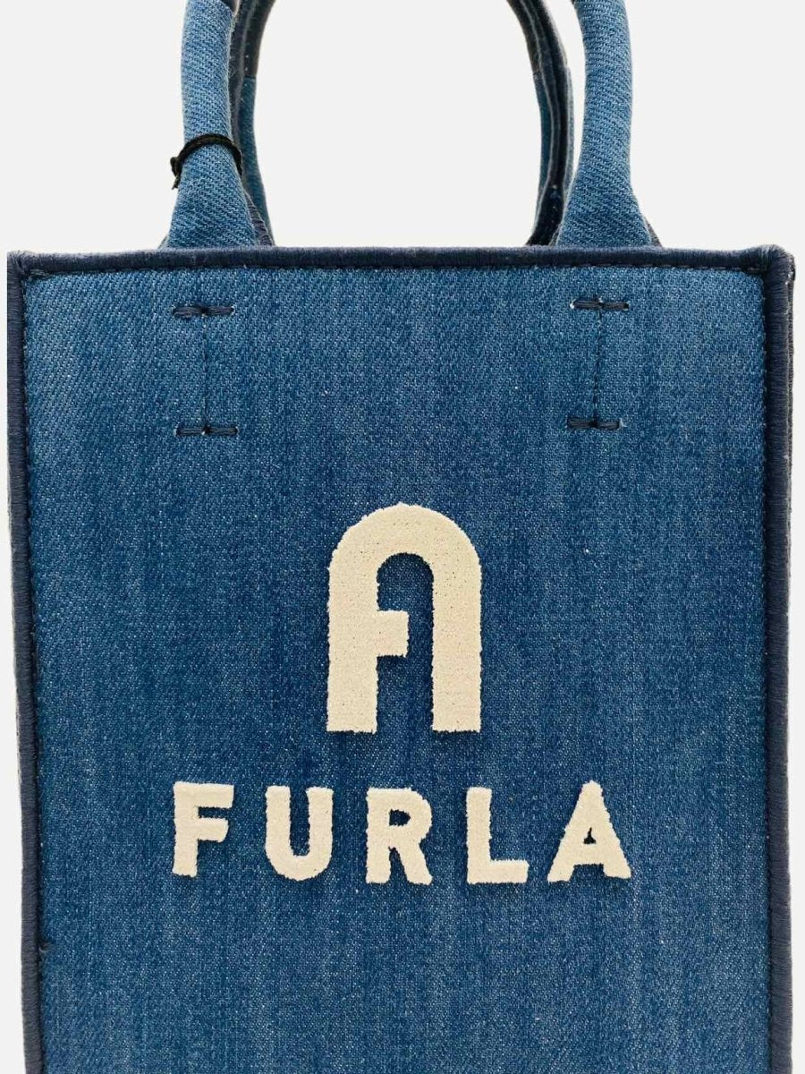 Pre - loved FURLA Opportunity Blue Tote Bag at Reems Closet