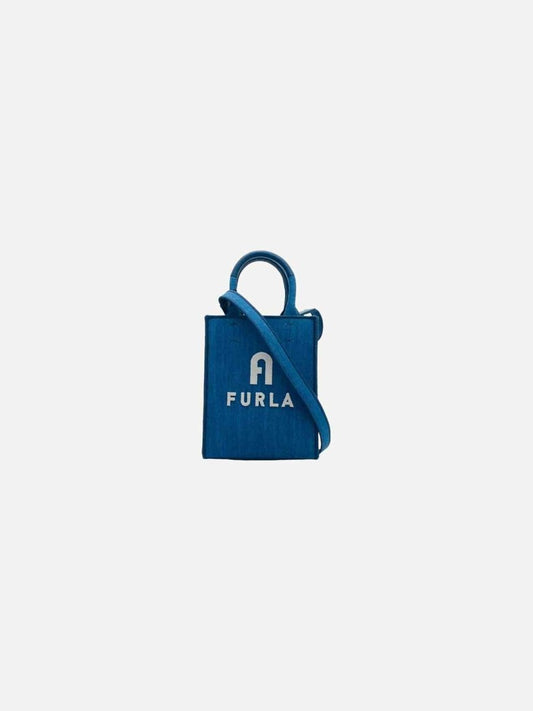 Pre - loved FURLA Opportunity Blue Tote Bag at Reems Closet