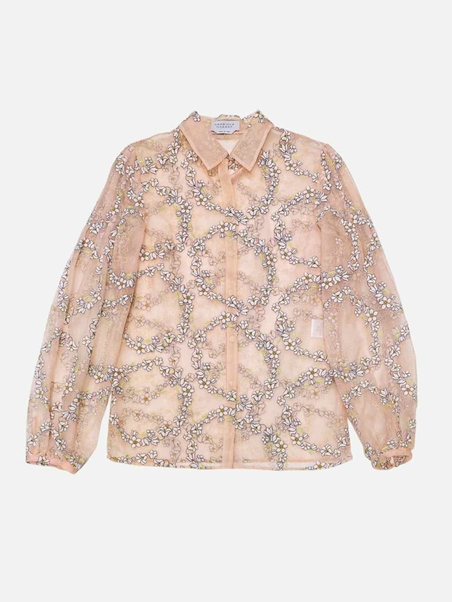 Pre - loved GABRIELA HEARST Selene Peach Blouse at Reems Closet