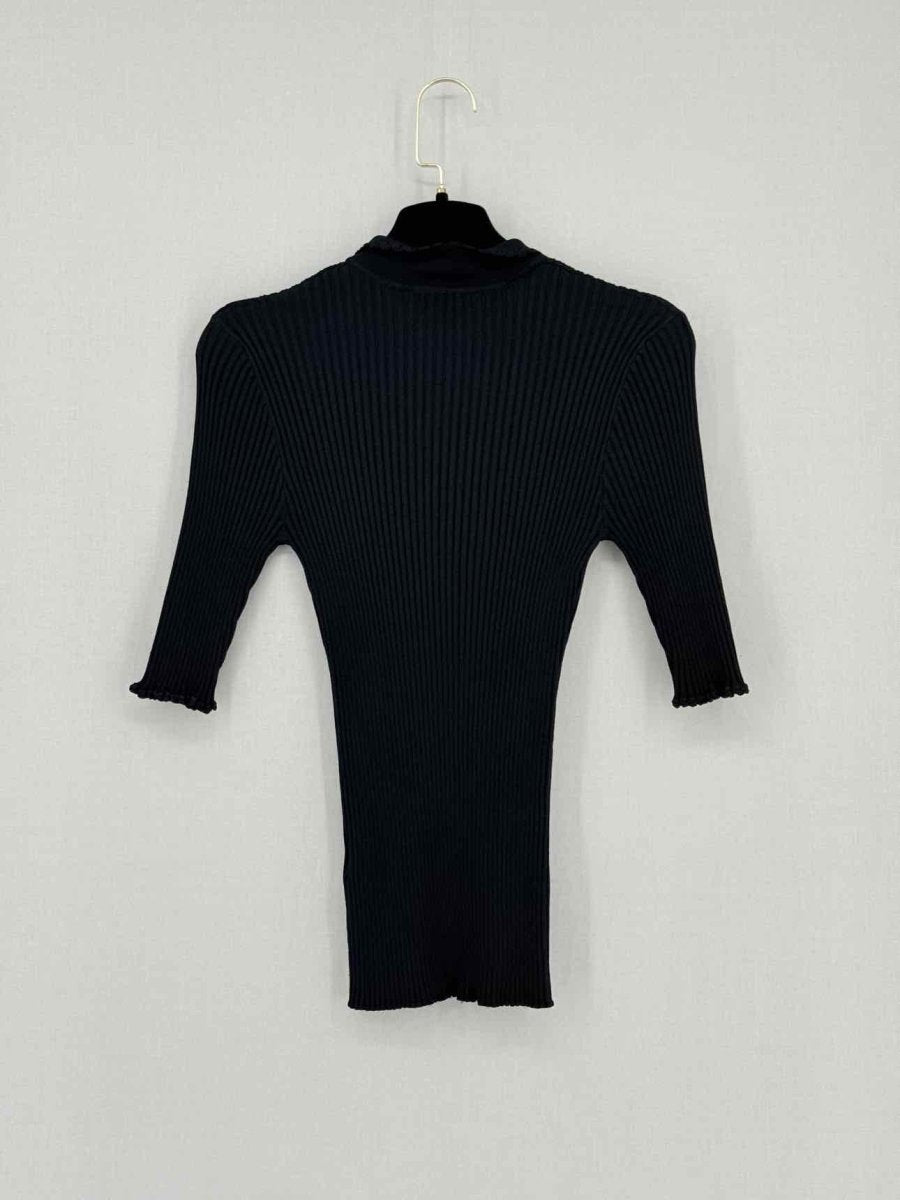 Pre - loved GANNI Black Ribbed Size Medium Top at Reems Closet