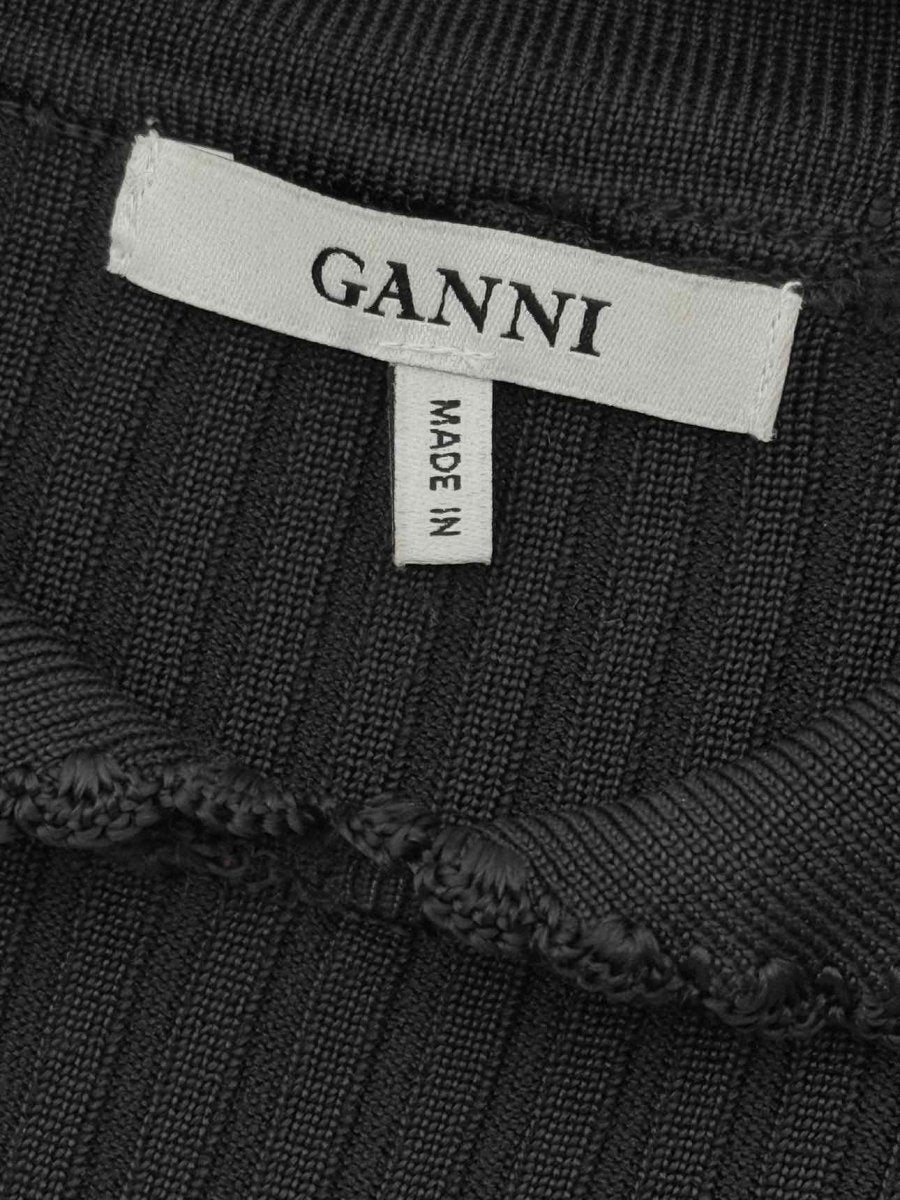 Pre - loved GANNI Black Ribbed Size Medium Top at Reems Closet