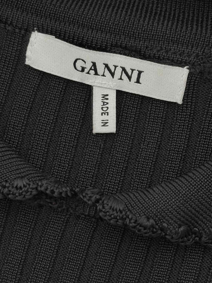 Pre - loved GANNI Black Ribbed Size Medium Top at Reems Closet