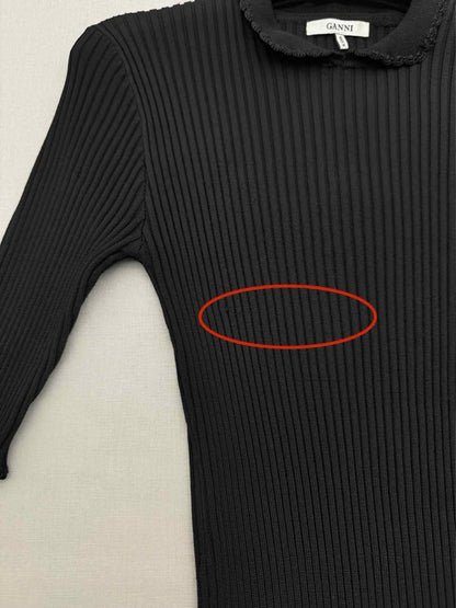 Pre - loved GANNI Black Ribbed Size Medium Top at Reems Closet
