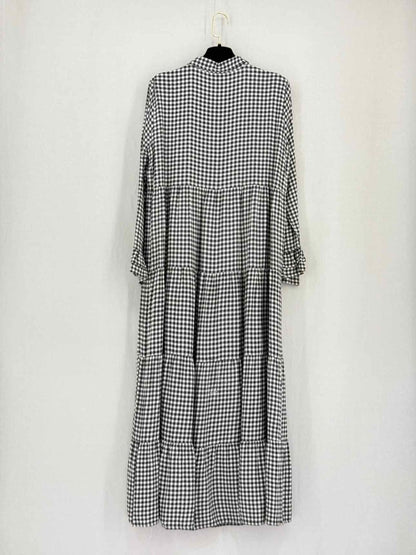 Pre-loved GANNI Black & White Gingham Size US 2 Midi Dress at Reems Closet