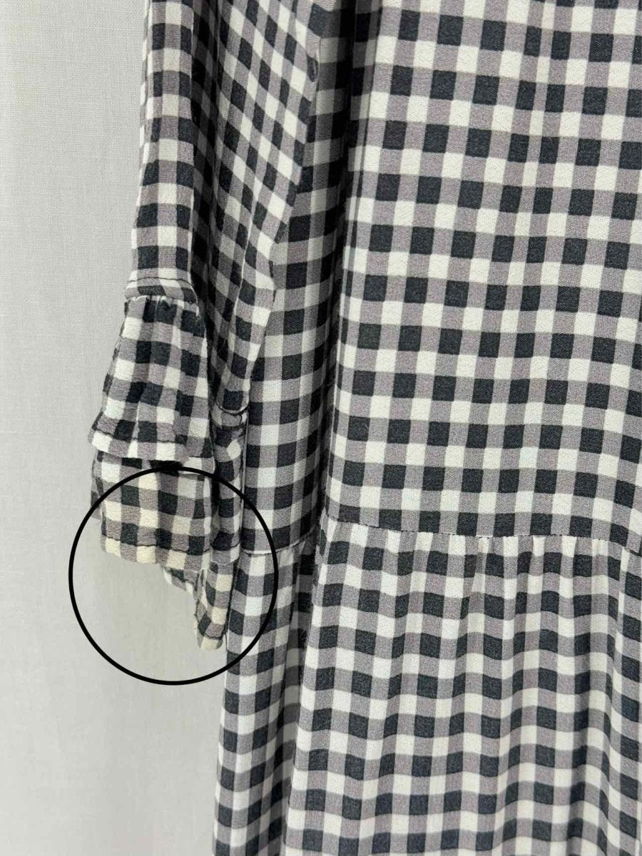 Pre-loved GANNI Black & White Gingham Size US 2 Midi Dress at Reems Closet