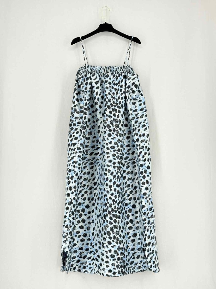 Pre - loved GANNI Blue Multicolor Size US 6 Midi Dress at Reems Closet