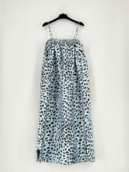 Pre - loved GANNI Blue Multicolor Size US 6 Midi Dress at Reems Closet
