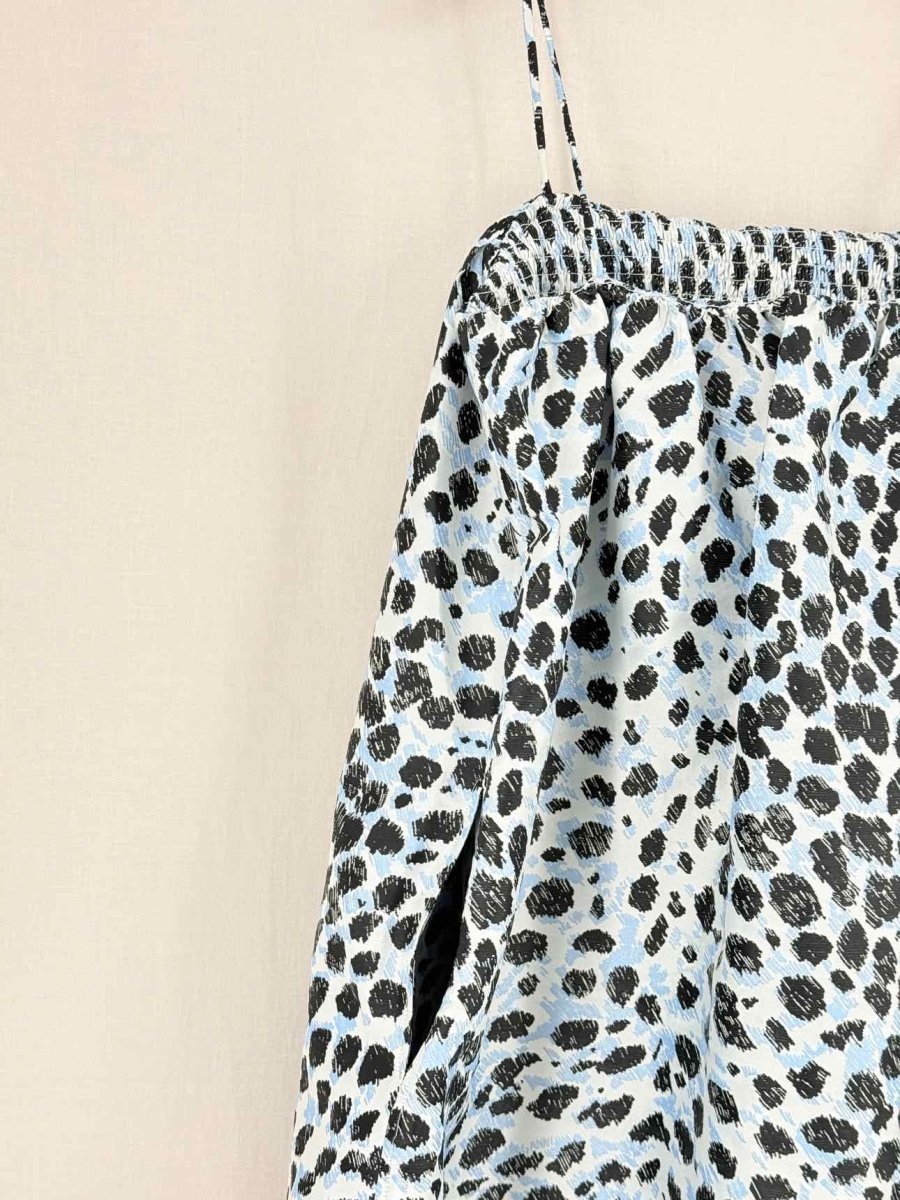 Pre - loved GANNI Blue Multicolor Size US 6 Midi Dress at Reems Closet