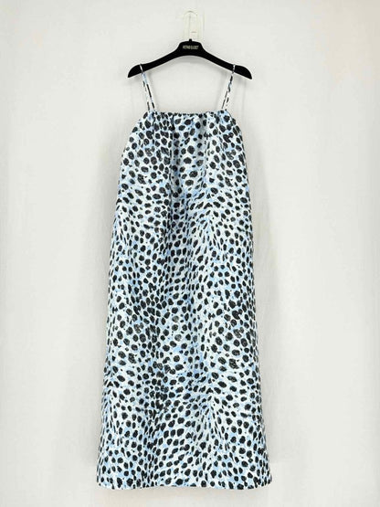 Pre - loved GANNI Blue Multicolor Size US 6 Midi Dress at Reems Closet