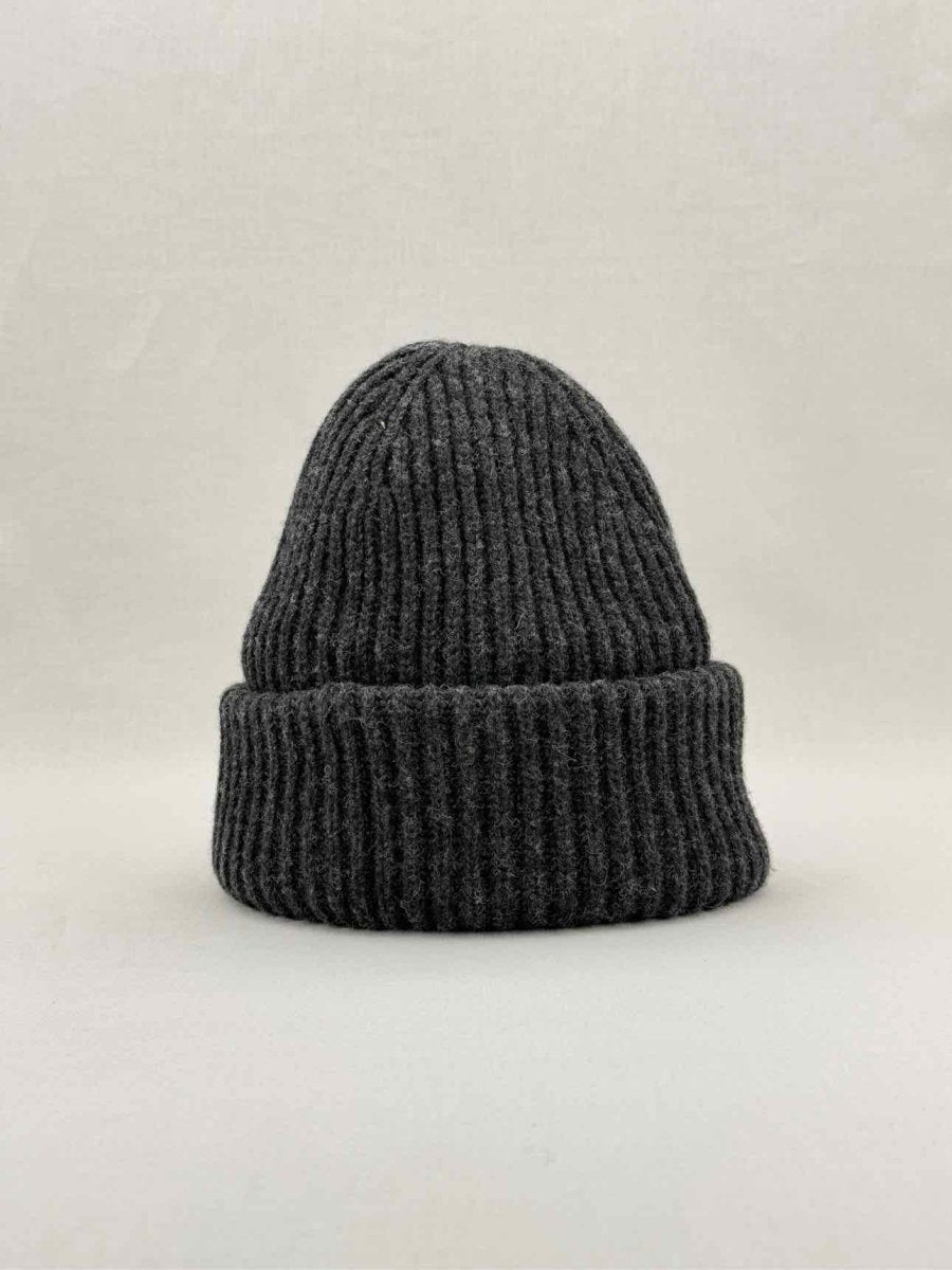 Pre - loved GANNI Grey Rib Knit Beanie at Reems Closet