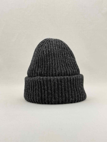 Pre - loved GANNI Grey Rib Knit Beanie at Reems Closet