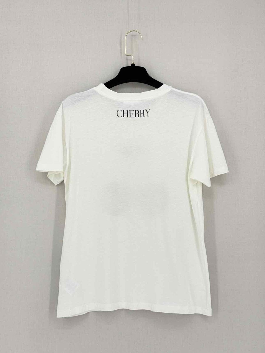 Pre-loved GANNI Harway Cherry White Multicolor Size Large T-shirt at Reems Closet