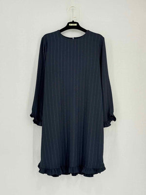 Pre-loved GANNI Navy Blue Pinstripe Size US 4 Knee Length Dress at Reems Closet