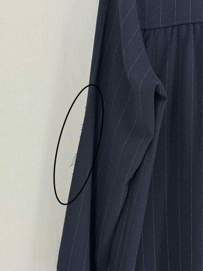 Pre-loved GANNI Navy Blue Pinstripe Size US 4 Knee Length Dress at Reems Closet