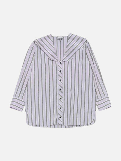 Pre - loved GANNI Purple & Brown Striped Shirt at Reems Closet