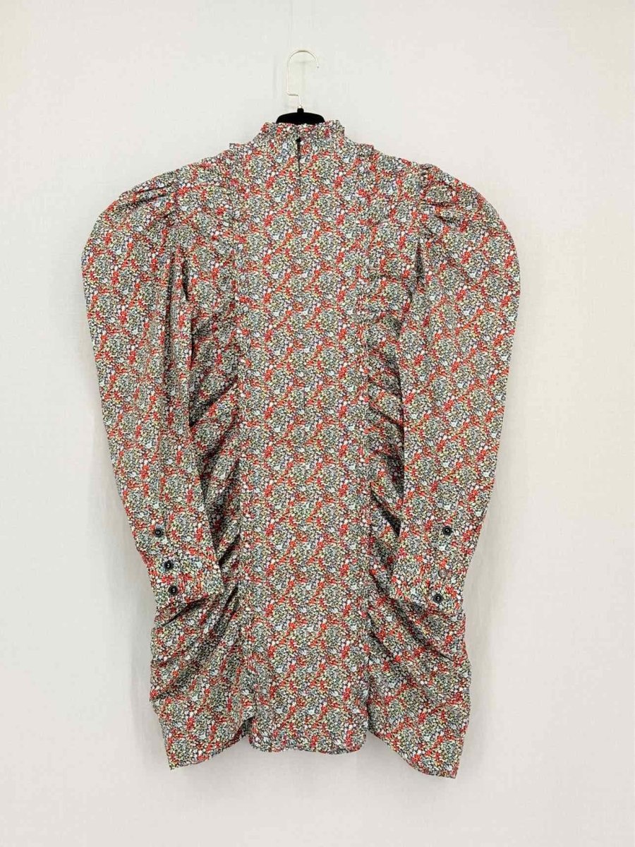 Pre - loved GANNI Red Multicolor Size US 10 Short Dress at Reems Closet