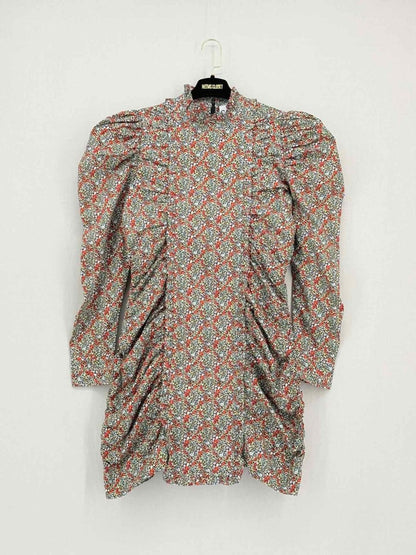 Pre - loved GANNI Red Multicolor Size US 10 Short Dress at Reems Closet