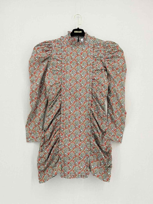 Pre - loved GANNI Red Multicolor Size US 10 Short Dress at Reems Closet