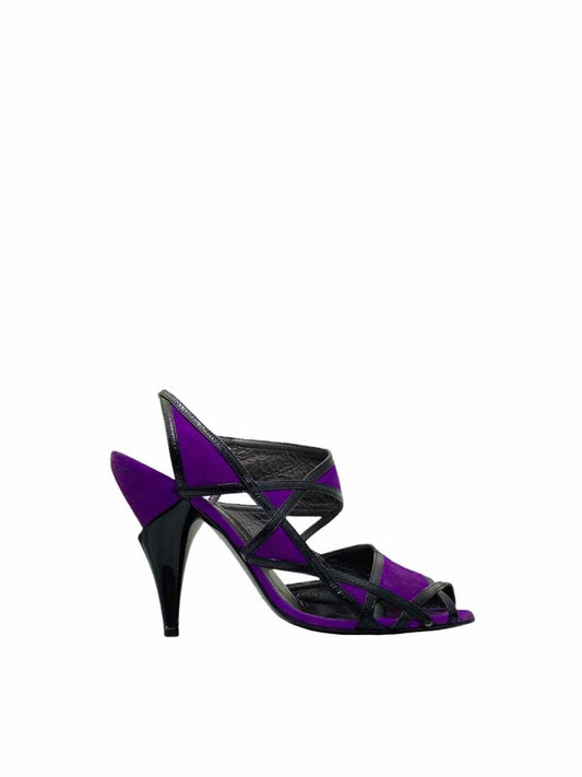 Pre - loved GEORGINA GOODMAN Purple & Black Heeled Sandals 40 at Reems Closet