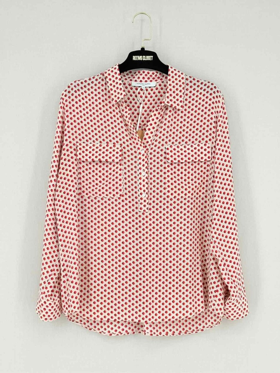 Pre - loved GERARD DAREL White Multicolor Printed Size US 10 Shirt at Reems Closet