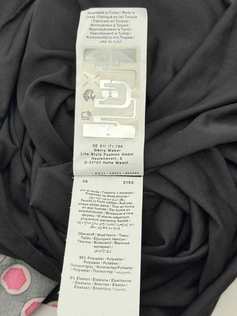 Pre - loved GERRY WEBER Black w/ Pink Size US 6 Short Dress at Reems Closet