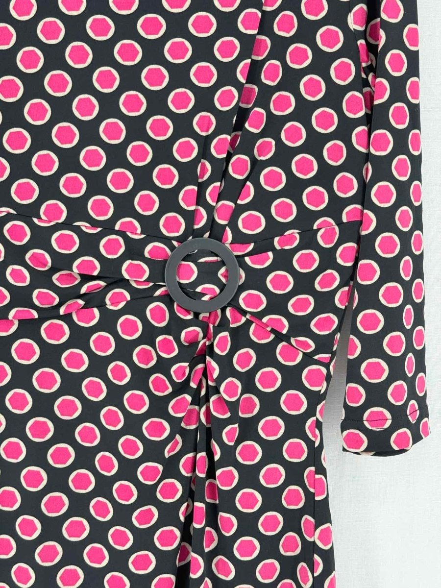 Pre - loved GERRY WEBER Black w/ Pink Size US 6 Short Dress at Reems Closet