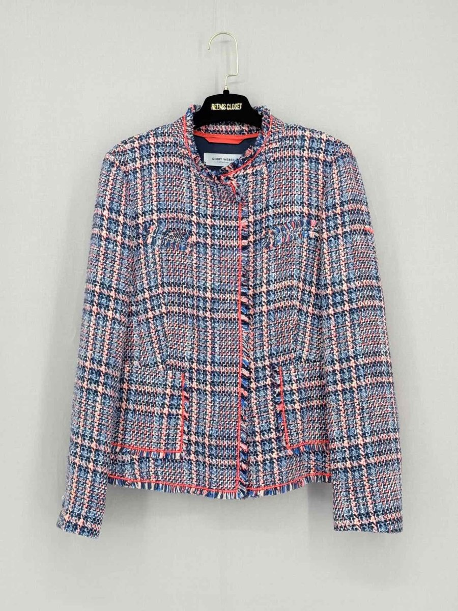 Pre - loved GERRY WEBER Blue Multicolor Size US 8 Jacket at Reems Closet