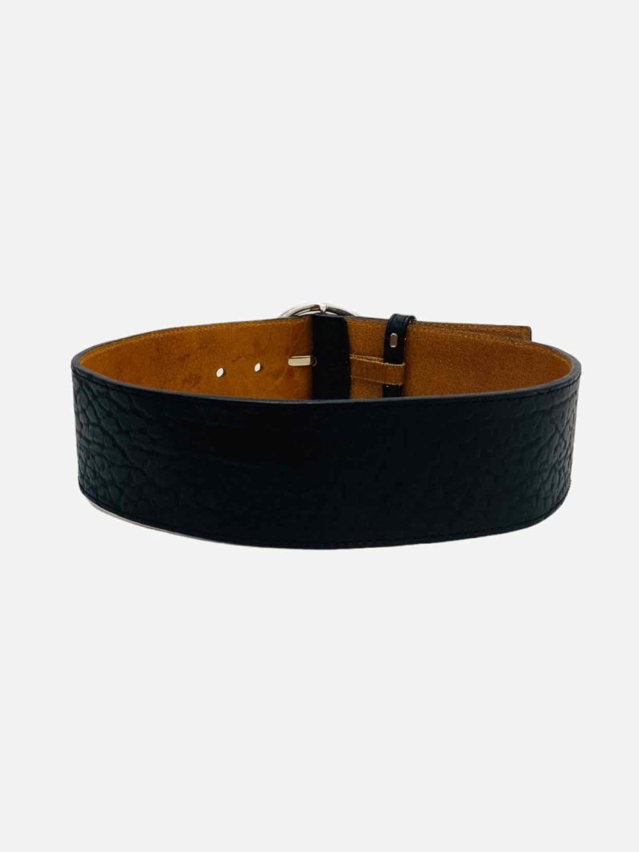 Pre - loved GF FERRE Wide Black Belt at Reems Closet