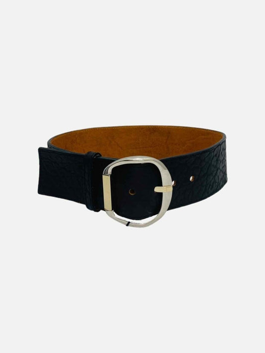 Pre - loved GF FERRE Wide Black Belt at Reems Closet