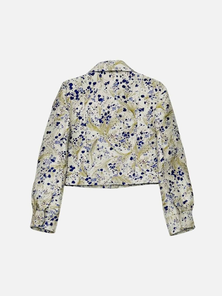 Pre - loved GIAMBATTISTA VALLI Jacquard Cream Multicolor Jacket at Reems Closet