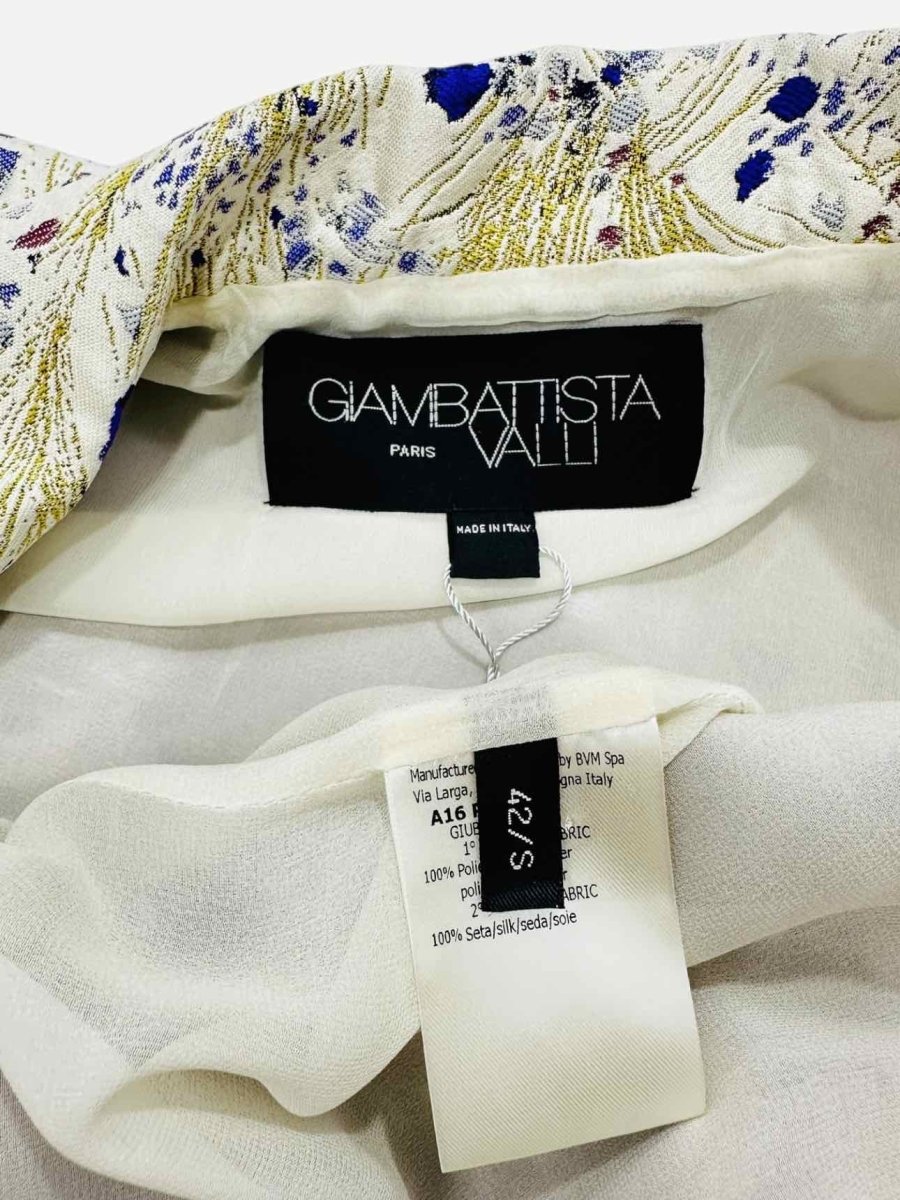 Pre - loved GIAMBATTISTA VALLI Jacquard Cream Multicolor Jacket at Reems Closet