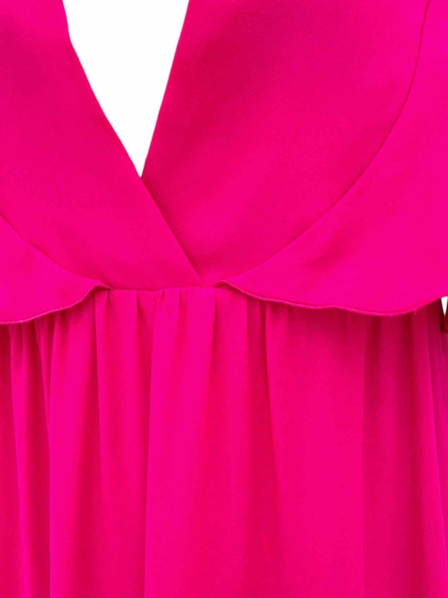 Pre - loved GIAMBATTISTA VALLI Short Sleeve Fuchsia Mini Dress at Reems Closet