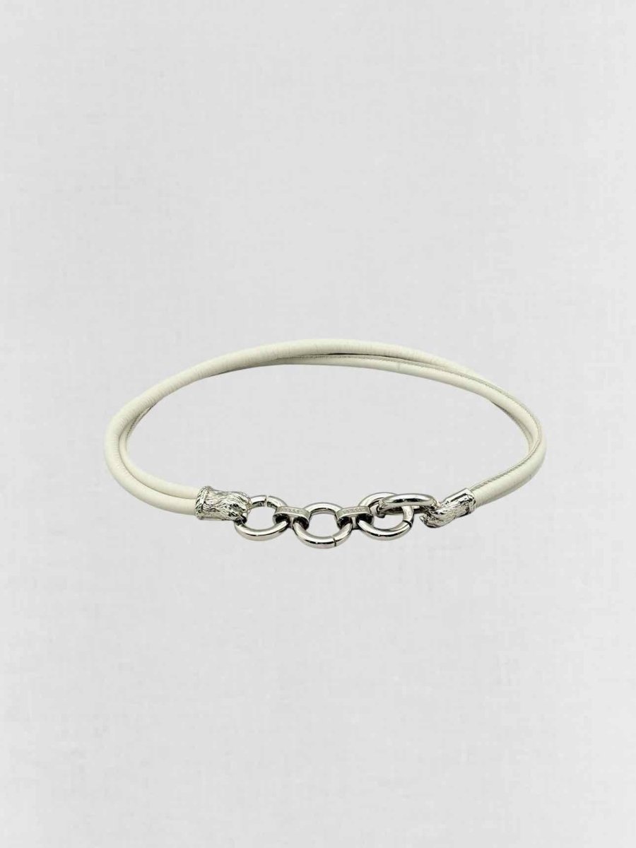 Pre - loved GIANFRANCO FERRE Off - white Chain Link Belt at Reems Closet