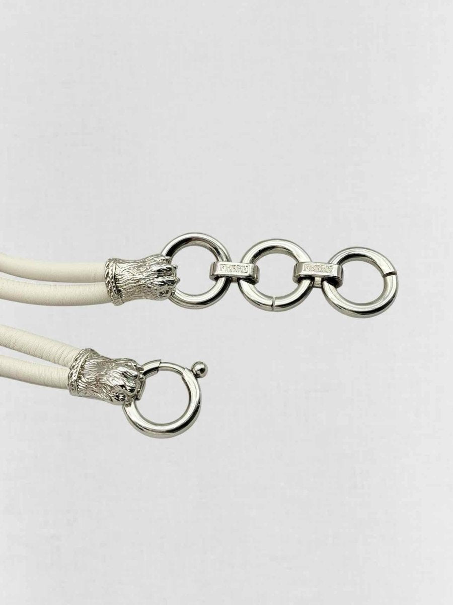 Pre - loved GIANFRANCO FERRE Off - white Chain Link Belt at Reems Closet