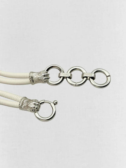 Pre - loved GIANFRANCO FERRE Off - white Chain Link Belt at Reems Closet