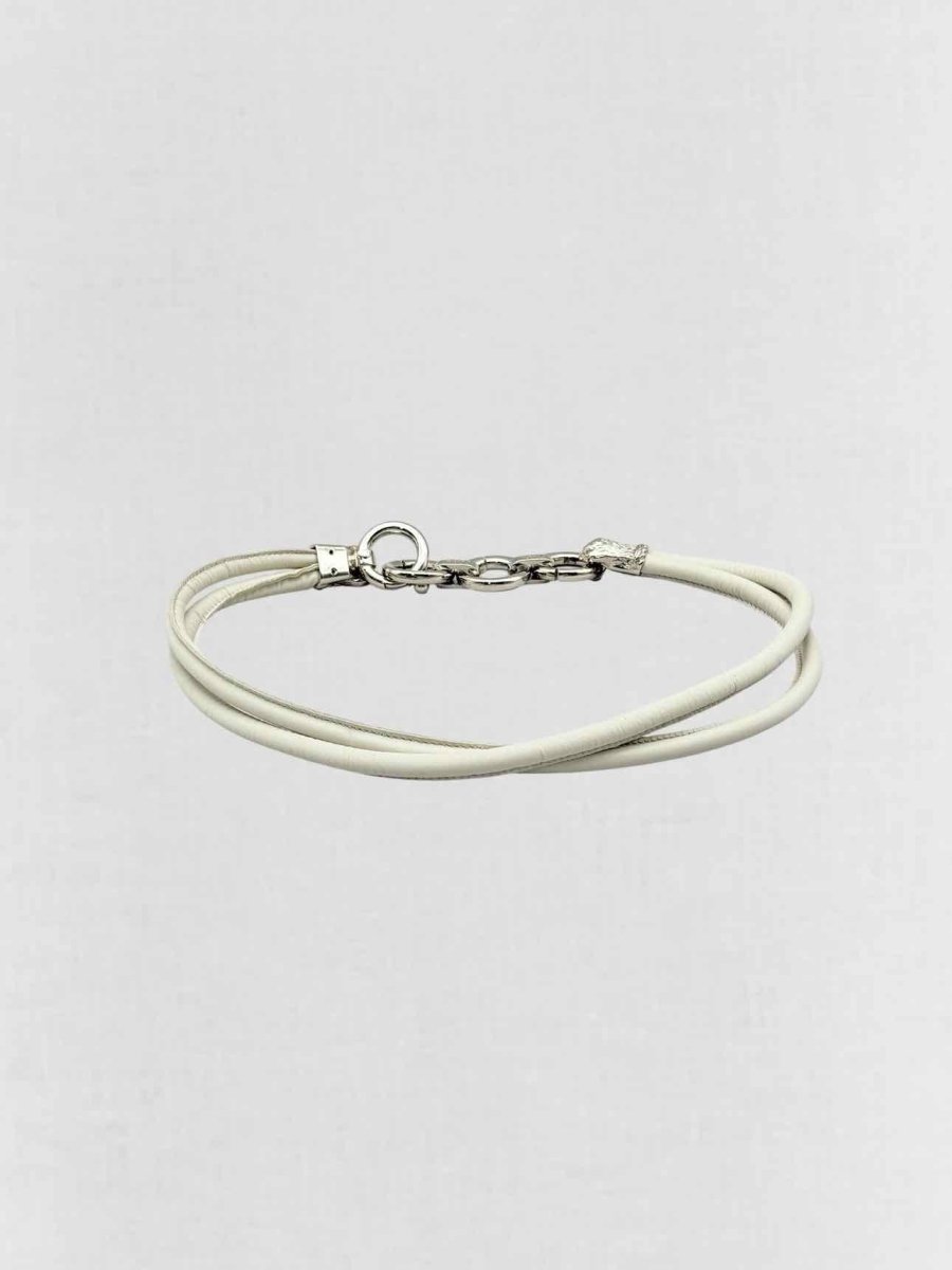 Pre - loved GIANFRANCO FERRE Off - white Chain Link Belt at Reems Closet