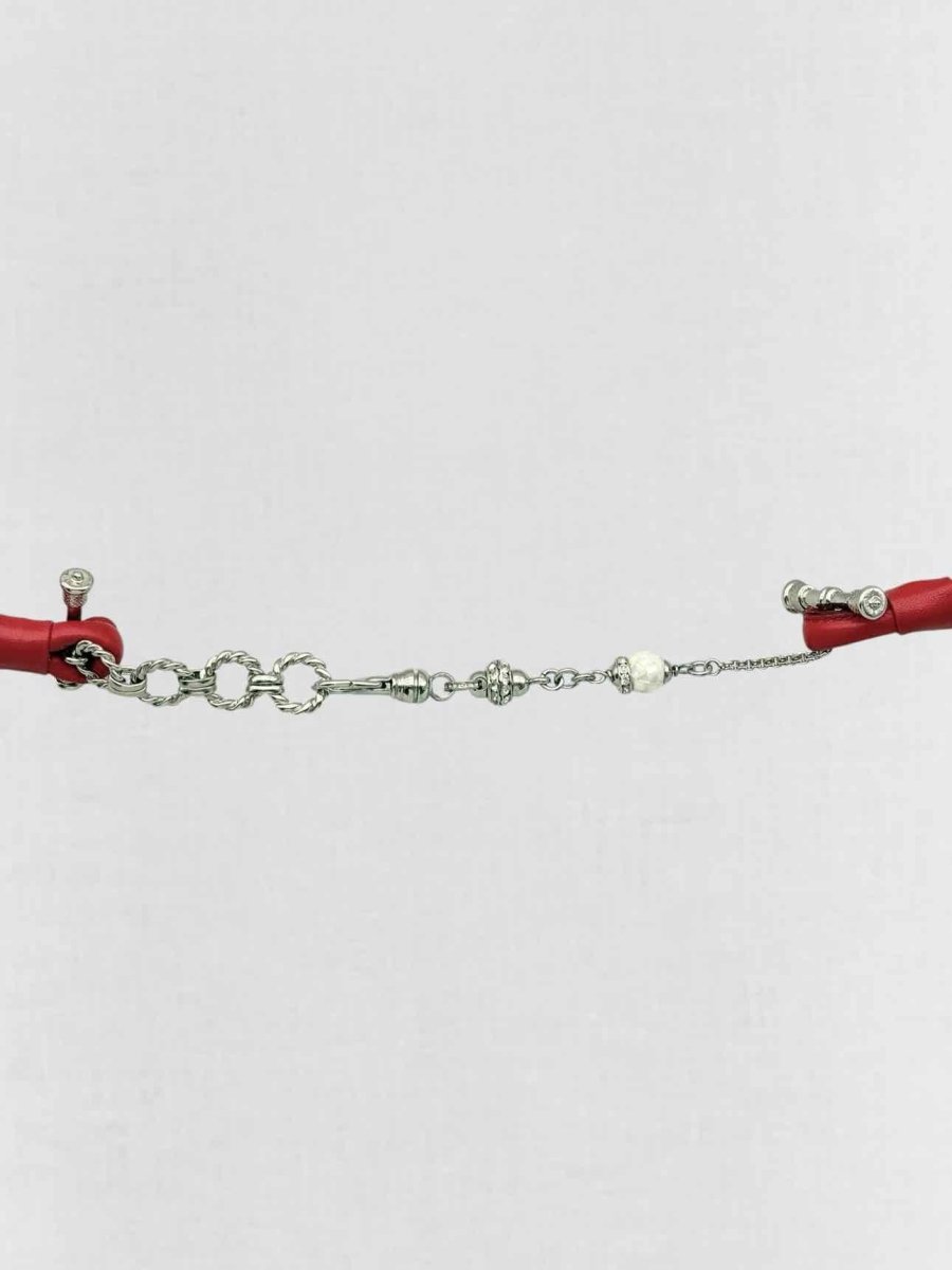 Pre - loved GIANFRANCO FERRE Red Chain Link Belt at Reems Closet